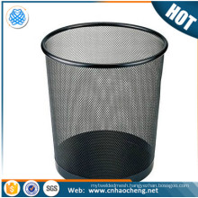 Factory price stainless steel round storage basket/dustbin/wastebasket